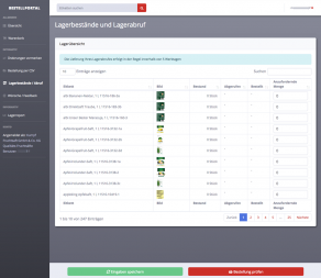 Bestellportal-Lagerbestand